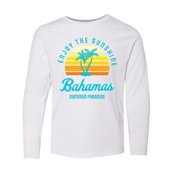 Inktastic Enjoy The Sunshine Bahamas Summer Paradise Long Sleeve Youth T-Shirt