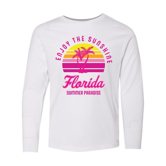 Inktastic Enjoy The Sunshine Florida Summer Paradise Long Sleeve Youth T-Shirt
