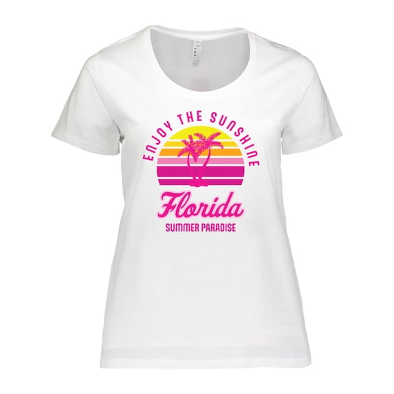 Inktastic Enjoy The Sunshine Florida Summer Paradise Women's Plus Size T-Shirt