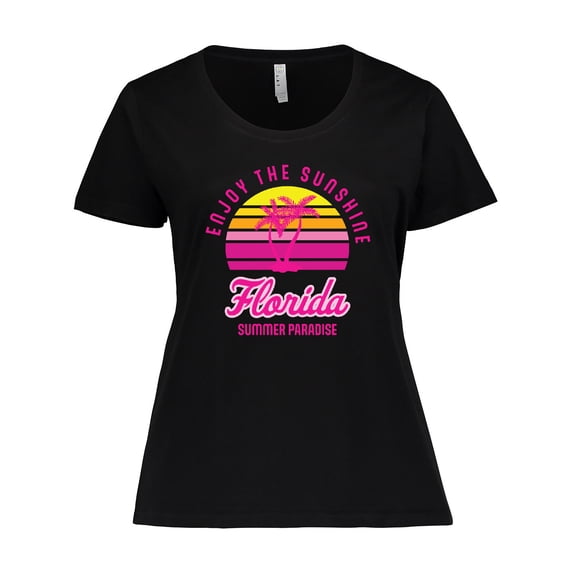 Inktastic Enjoy The Sunshine Florida Summer Paradise Women's Plus Size T-Shirt