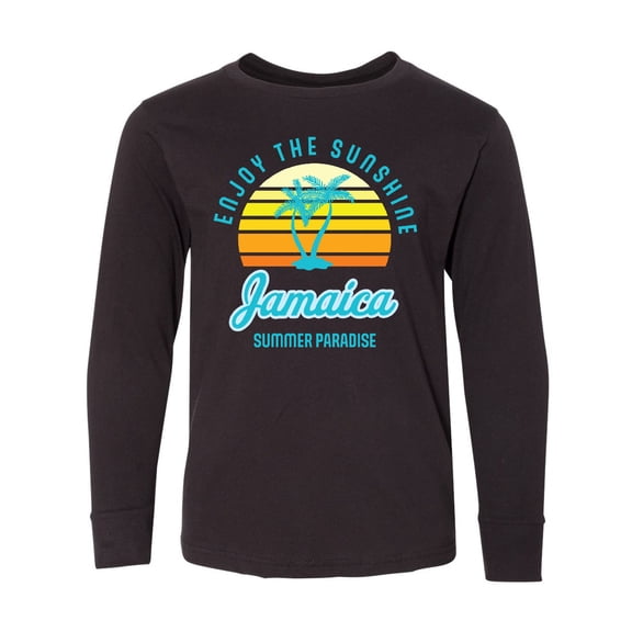 Inktastic Enjoy The Sunshine Jamaica Summer Paradise Long Sleeve Youth T-Shirt