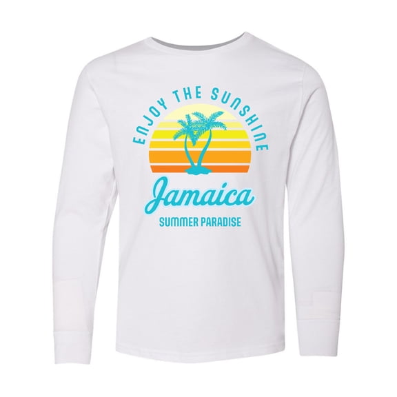 Inktastic Enjoy The Sunshine Jamaica Summer Paradise Long Sleeve Youth T-Shirt