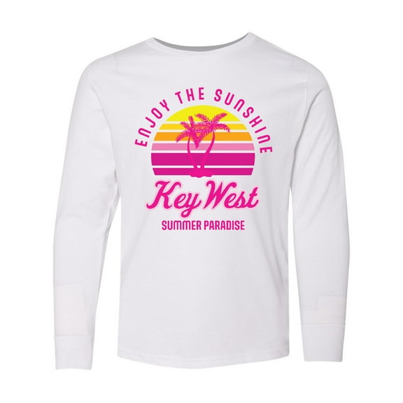 Inktastic Enjoy The Sunshine Key West Summer Paradise Long Sleeve Youth T-Shirt