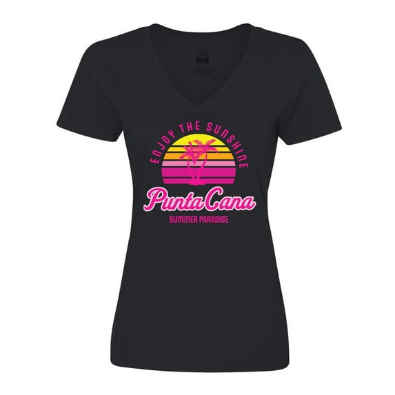 Inktastic Enjoy The Sunshine Punta Cana Summer Paradise Women's V-Neck T-Shirt