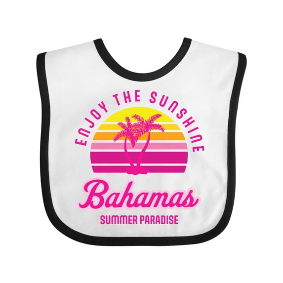Inktastic Enjoy the Sunshine Bahamas Summer Paradise Boys or Girls Baby Bib