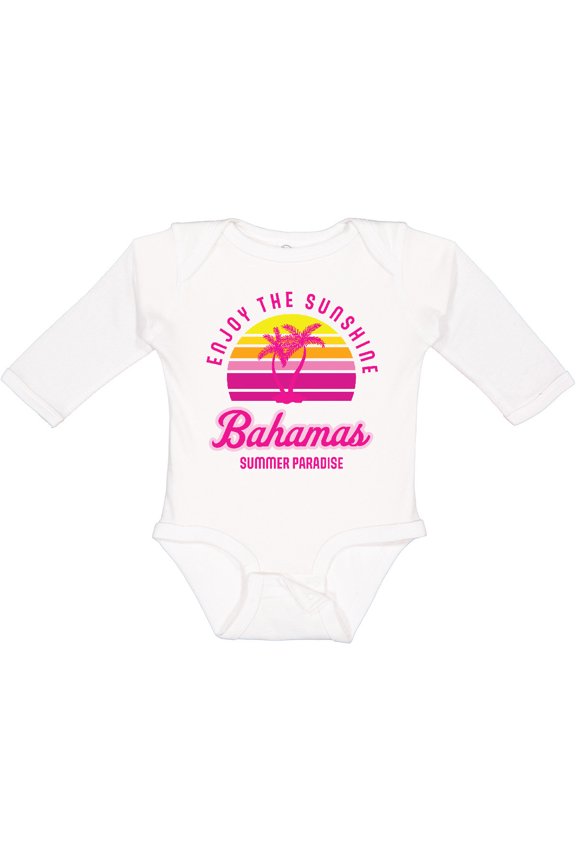 Enjoy the Sunshine Bahamas Summer Paradise Boys or Girls Long Sleeve Baby Bodysuit
