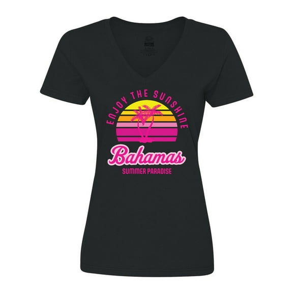 Inktastic Enjoy the Sunshine Bahamas Summer Paradise Women's V-Neck T-Shirt