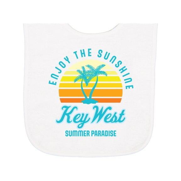 Inktastic Enjoy the Sunshine Key West Summer Paradise Baby Terry Cloth Bib