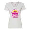 thumbnail image 1 of Inktastic Enjoy the Sunshine Key West Summer Paradise Women's V-Neck T-Shirt, 1 of 5