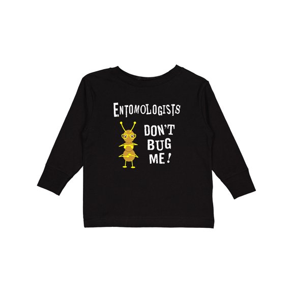 Inktastic Entomologists Bug White Text Boys or Girls Long Sleeve Toddler T-Shirt