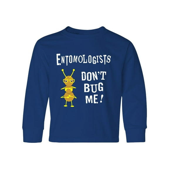 Inktastic Entomologists Bug White Text Long Sleeve Youth T-Shirt