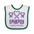 thumbnail image 1 of Inktastic Epilepsy Awareness Month Ribbon Girls Baby Bib, 1 of 4