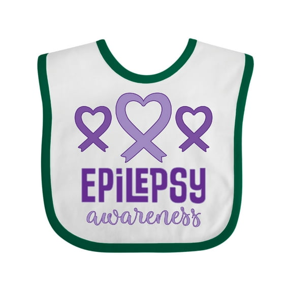 Inktastic Epilepsy Awareness Month Ribbon Girls Baby Bib