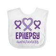 thumbnail image 1 of Inktastic Epilepsy Awareness Month Ribbon Girls Baby Bib, 1 of 4