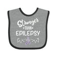thumbnail image 1 of Inktastic Epilepsy Awareness Month Ribbon Girls Baby Bib, 1 of 4