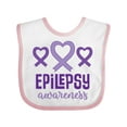 thumbnail image 1 of Inktastic Epilepsy Awareness Month Ribbon Girls Baby Bib, 1 of 4