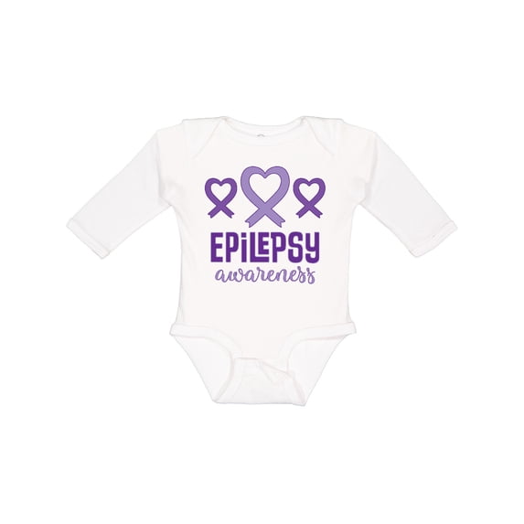 Inktastic Epilepsy Awareness Month Ribbon Girls Long Sleeve Baby Bodysuit