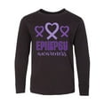 thumbnail image 1 of Inktastic Epilepsy Awareness Month Ribbon Long Sleeve Youth T-Shirt, 1 of 5