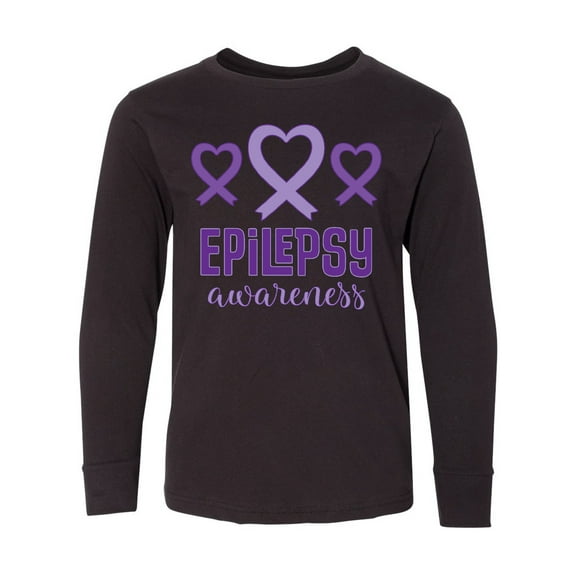 Inktastic Epilepsy Awareness Month Ribbon Long Sleeve Youth T-Shirt