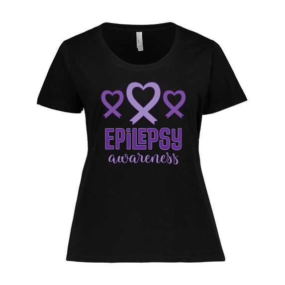 Inktastic Epilepsy Awareness Month Ribbon Women's Plus Size T-Shirt