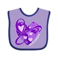 thumbnail image 1 of Inktastic Epilepsy Awareness Purple Ribbon Around Heart Boys or Girls Baby Bib, 1 of 4