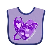 Inktastic Epilepsy Awareness Purple Ribbon Around Heart Boys or Girls Baby Bib