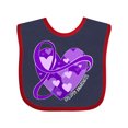 thumbnail image 1 of Inktastic Epilepsy Awareness Purple Ribbon Around Heart Boys or Girls Baby Bib, 1 of 4
