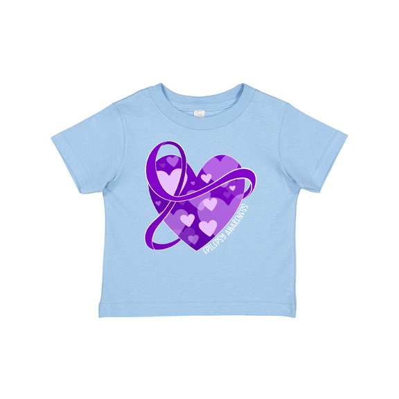 Inktastic Epilepsy Awareness Purple Ribbon Around Heart Boys or Girls Baby T-Shirt