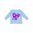 thumbnail image 1 of Inktastic Epilepsy Awareness Purple Ribbon Around Heart Boys or Girls Long Sleeve Toddler T-Shirt, 1 of 5