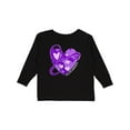 thumbnail image 1 of Inktastic Epilepsy Awareness Purple Ribbon Around Heart Boys or Girls Long Sleeve Toddler T-Shirt, 1 of 5