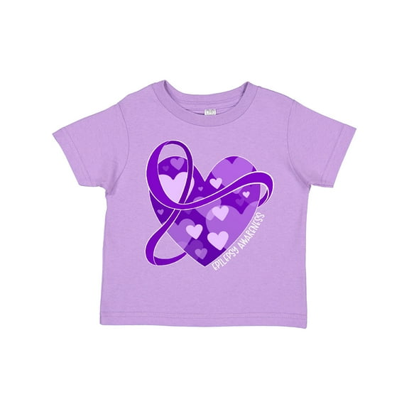 Inktastic Epilepsy Awareness Purple Ribbon Around Heart Boys or Girls Toddler T-Shirt