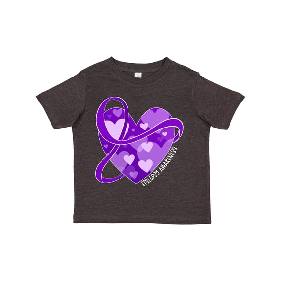 Inktastic Epilepsy Awareness Purple Ribbon Around Heart Boys or Girls Toddler T-Shirt