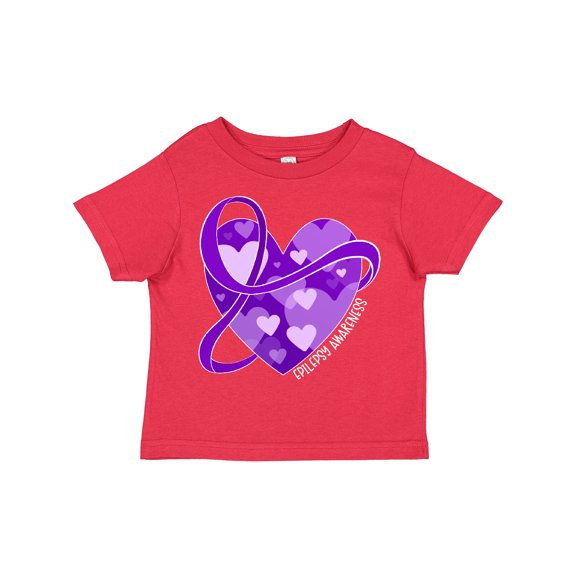 Inktastic Epilepsy Awareness Purple Ribbon Around Heart Boys or Girls Toddler T-Shirt