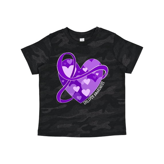 Inktastic Epilepsy Awareness Purple Ribbon Around Heart Boys or Girls Toddler T-Shirt