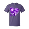 thumbnail image 1 of Inktastic Epilepsy Awareness Purple Ribbon Around Heart T-Shirt, 1 of 5