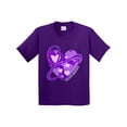 thumbnail image 1 of Inktastic Epilepsy Awareness Purple Ribbon Around Heart Youth T-Shirt, 1 of 5