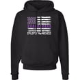 thumbnail image 1 of Inktastic Epilepsy Awareness Purple Ribbons and Flag Adult Hoodie Sweatshirt, 1 of 4