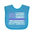 thumbnail image 1 of Inktastic Epilepsy Awareness Purple Ribbons and Flag Boys or Girls Baby Bib, 1 of 4