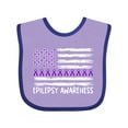 thumbnail image 1 of Inktastic Epilepsy Awareness Purple Ribbons and Flag Boys or Girls Baby Bib, 1 of 4