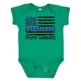 thumbnail image 1 of Inktastic Epilepsy Awareness Purple Ribbons and Flag Boys or Girls Baby Bodysuit, 1 of 5