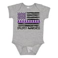 thumbnail image 1 of Inktastic Epilepsy Awareness Purple Ribbons and Flag Boys or Girls Baby Bodysuit, 1 of 5
