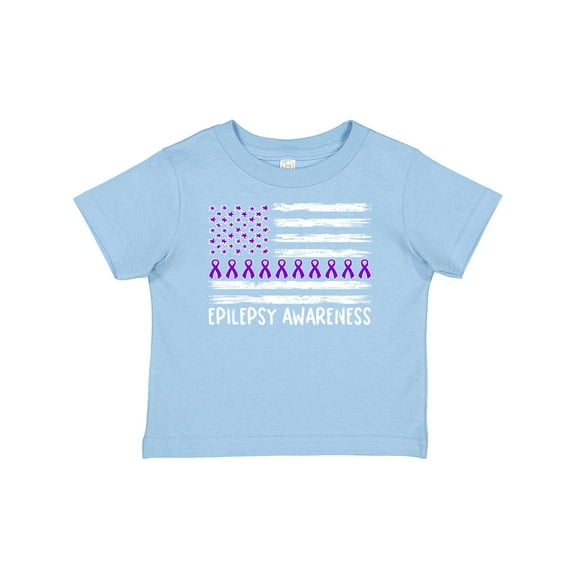 Inktastic Epilepsy Awareness Purple Ribbons and Flag Boys or Girls Baby T-Shirt