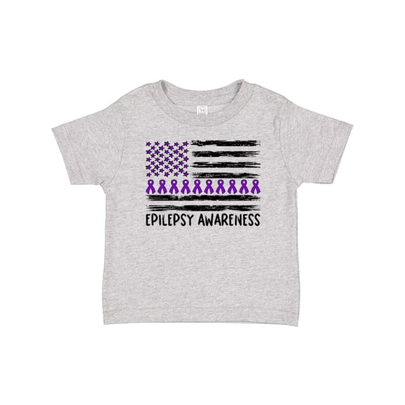 Inktastic Epilepsy Awareness Purple Ribbons and Flag Boys or Girls Baby T-Shirt