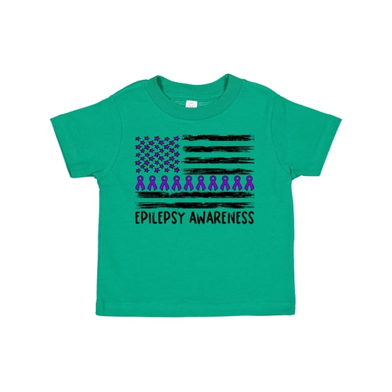 Inktastic Epilepsy Awareness Purple Ribbons and Flag Boys or Girls Toddler T-Shirt