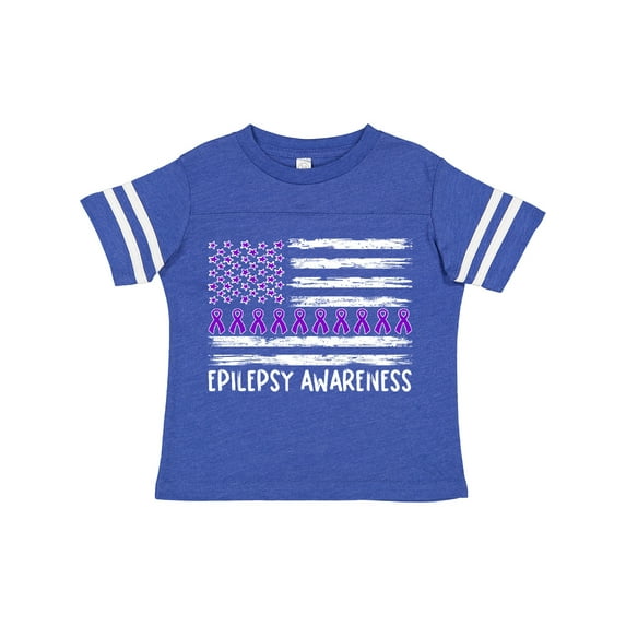 Inktastic Epilepsy Awareness Purple Ribbons and Flag Boys or Girls Toddler T-Shirt