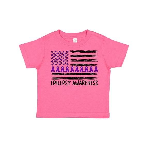 Inktastic Epilepsy Awareness Purple Ribbons and Flag Boys or Girls Toddler T-Shirt