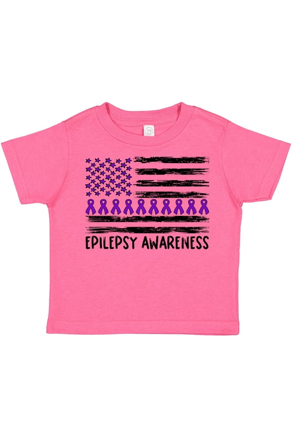 Epilepsy Awareness Purple Ribbons and Flag Boys or Girls Toddler T-Shirt