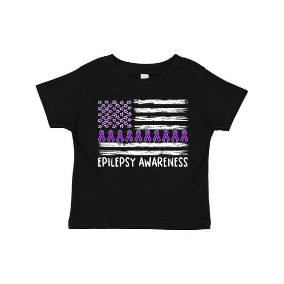 Inktastic Epilepsy Awareness Purple Ribbons and Flag Boys or Girls Toddler T-Shirt