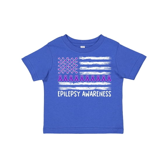 Inktastic Epilepsy Awareness Purple Ribbons and Flag Boys or Girls Toddler T-Shirt