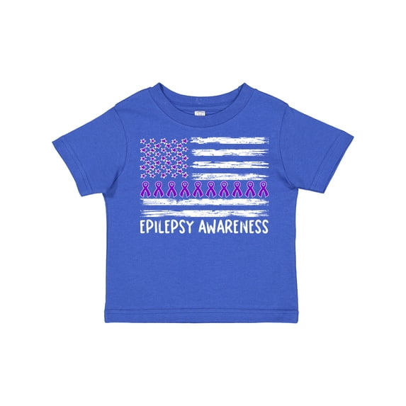 Inktastic Epilepsy Awareness Purple Ribbons and Flag Boys or Girls Toddler T-Shirt